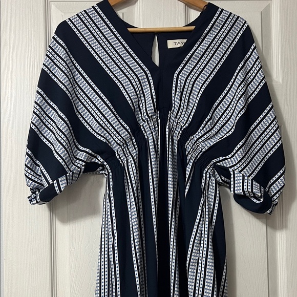 Taylor Navy and White Long Sleeve Dress - Picture 2 of 5
